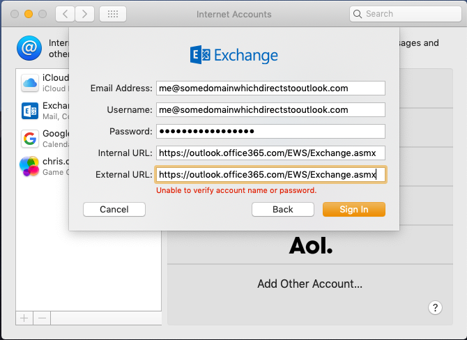 outlook for mac 2011 save password